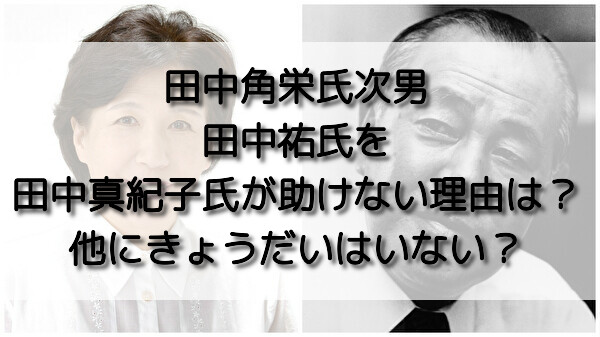 田中角栄氏次男 田中祐氏を田中真紀子氏が助けない理由は 他にきょうだいはいない おいしい毎日ブログ